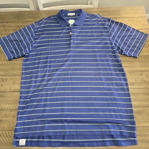 Peter Millar Other - Peter Millar Polo Shirt Mens XL Blue Green Stripes Summer Comfort Performance ^